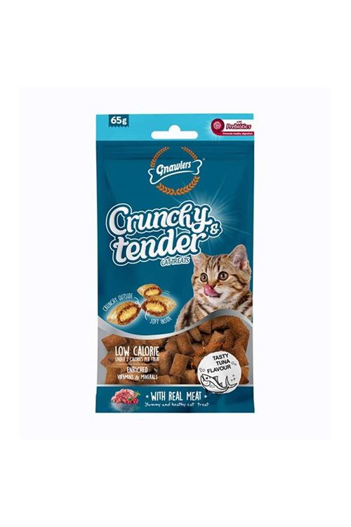 Gnawlers Crunchy Ton Balıklı Prebiotik Destekli Kedi Ödül Maması 65gr