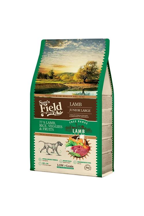 Sam's Field Junior Hypo-Allergenic Kuzu Etli Düşük Tahıllı Büyük Irk Yavru Köpek Maması 2.5kg