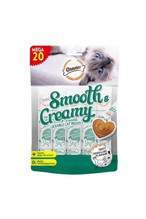 Gnawlers Tavuklu ve Ciğerli Krema Kedi Ödül Maması 20x15gr