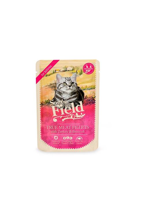 Sam's Field Kitten Hindi ve Brokolili Tahılsız Yavru Kedi Konservesi 85gr