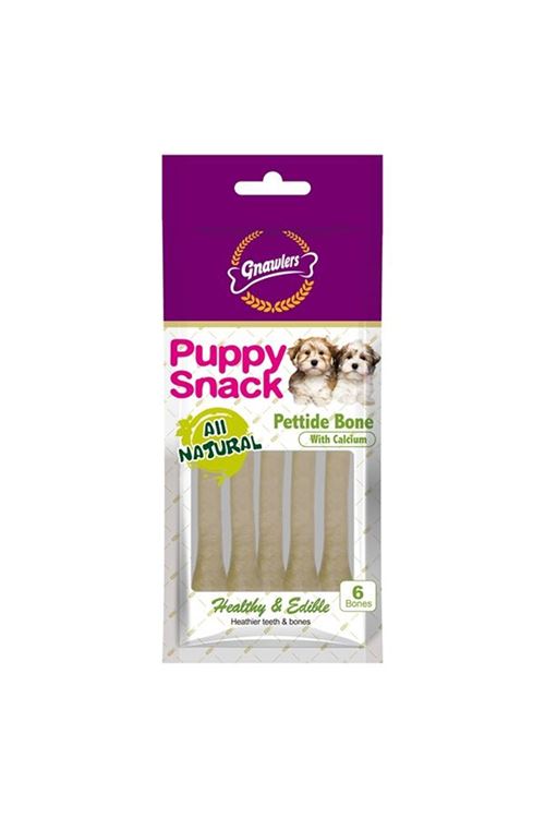 Gnawlers Kalsiyumlu Sütlü Yavru Köpek Ödül Kemiği [6'lı] [Mini]