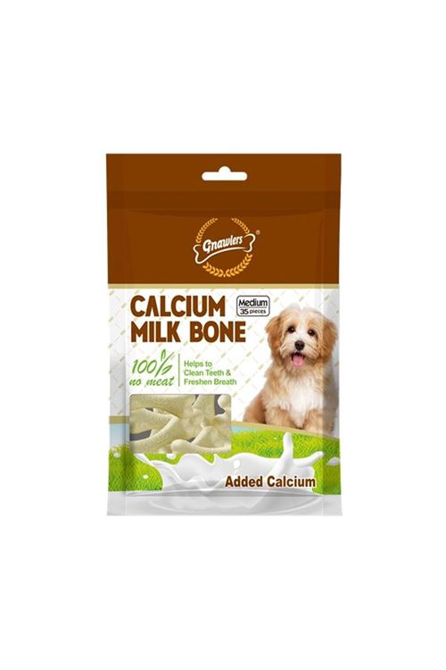 Gnawlers Kalsiyumlu Sütlü Köpek Ödül Kemiği 7.5cm [35'li]  [M]