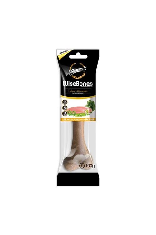 Gnawlers Wise Bone Hindi ve Maydonozlu Köpek Ödül Kemiği 100gr [L]
