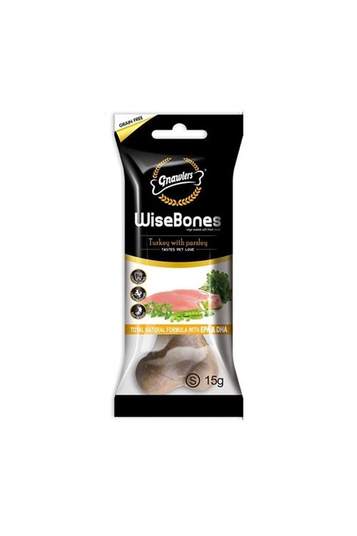 Gnawlers Wise Bone Hindi ve Maydonozlu Köpek Ödül Kemiği 40gr [S]