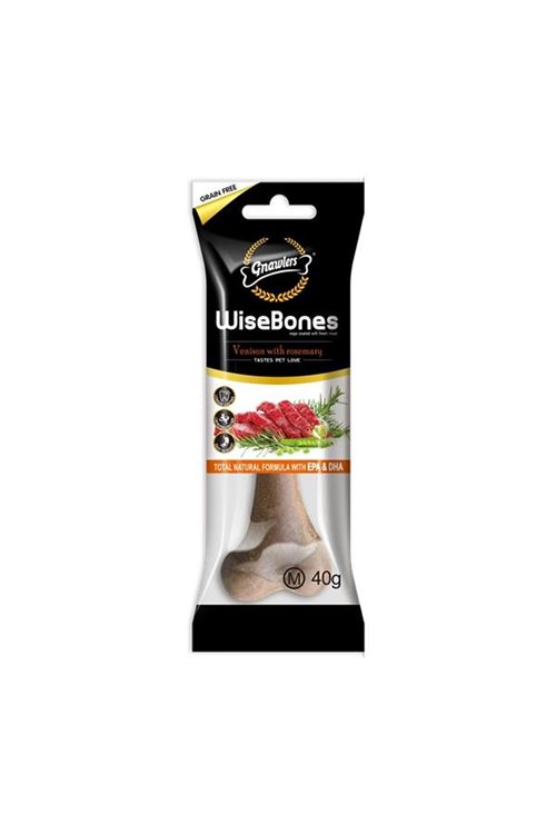 Gnawlers Wise Bone Geyik ve Biberiyeli Aromalı Köpek Ödül Kemiği 40gr [M]