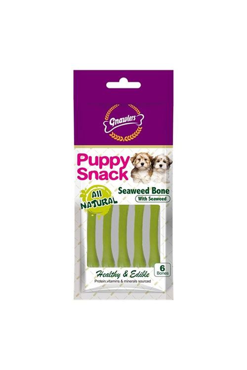 Gnawlers Puppy Seaweed Bone Deniz Yosunlu Yavru Köpek Ödül Kemiği [6'lı]