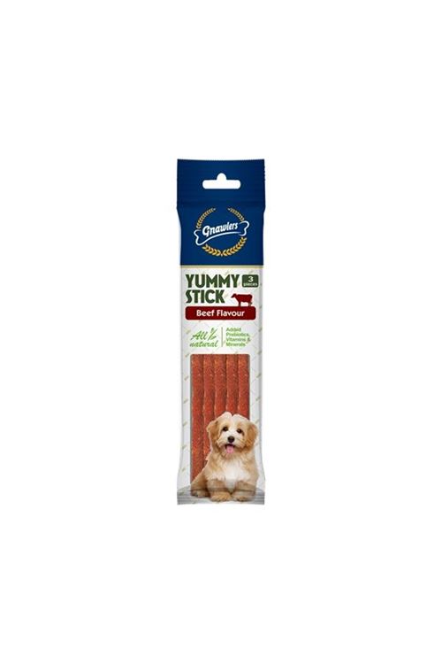Gnawlers Yummy Stick Biftekli Köpek Ödül Maması 20gr 7.5cm [3'lü]