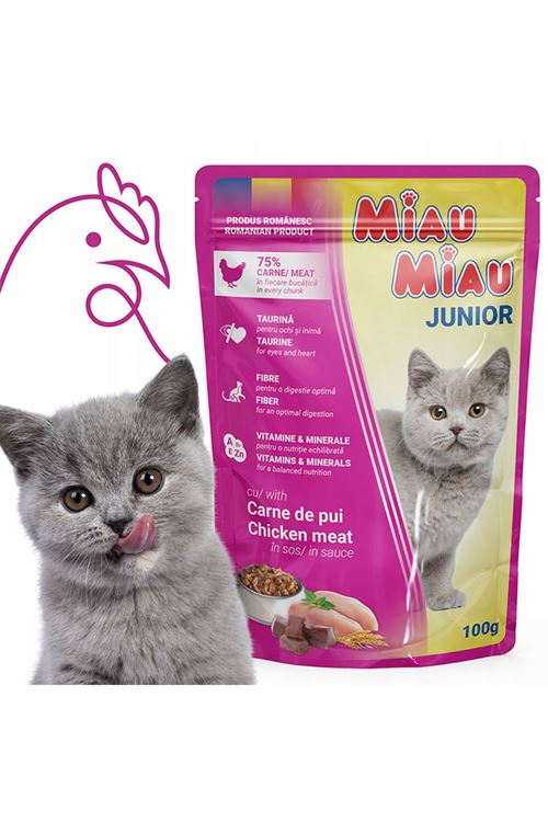 Miau Miau Kitten Tavuklu Yavru Kedi Konservesi 100gr