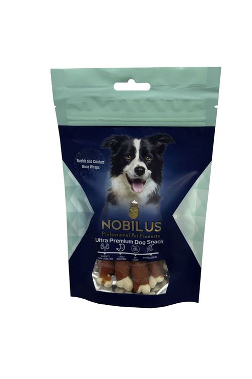 Nobilus Tavşan ve Kalsiyum Kemik Sargılı Köpek Ödül Maması 80g