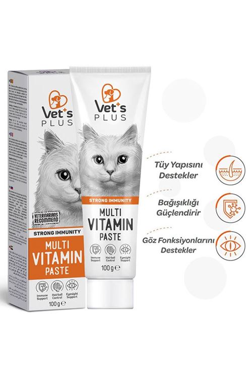 Vet's Plus Multi-Vitamin Taurinli Malt Kedi Macunu 100gr