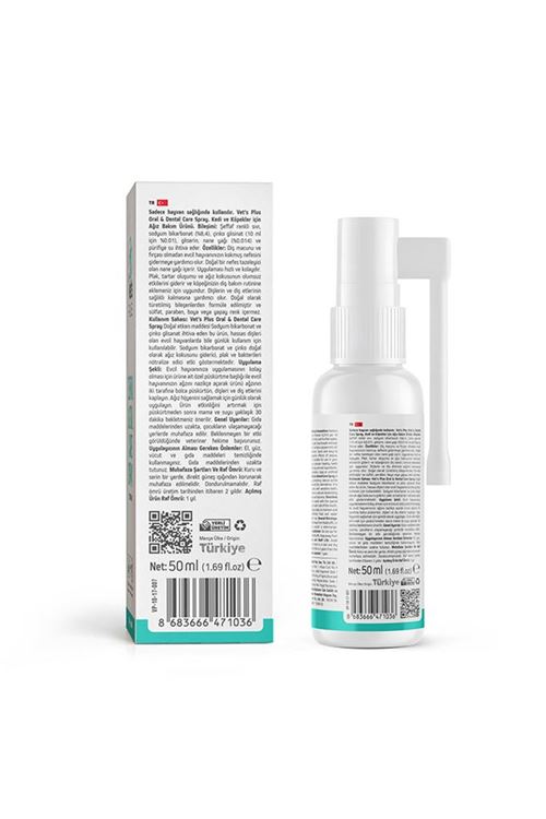 Vet's Plus Kedi ve Köpekler İçin Diş ve Ağız Bakım Spreyi 50ml