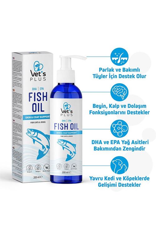Vet's Plus Kedi ve Köpekler için Balık Yağı 200ml